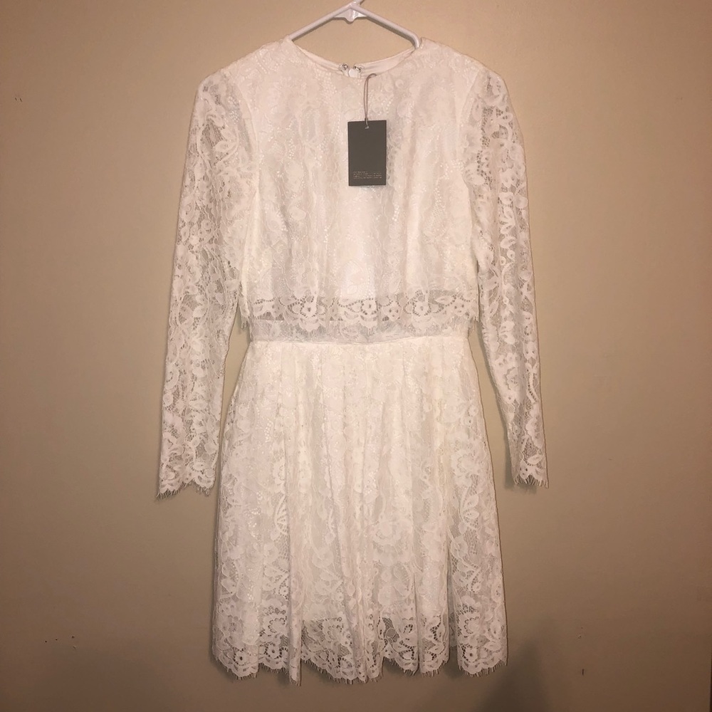 NWT ASOS Bridal Edition Gigi Crop Lace Mini Wedding Dress